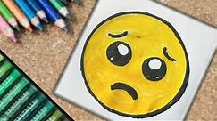 How to draw sad cute emoji - How to draw sad cute face emoji - SHN Best Art