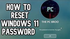 How to Reset Password Windows 11 2024 Reset&Password✅️🔓