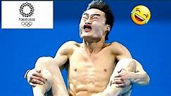 Hilarious Faces of Men's Olympics Diving - Try not to Laugh