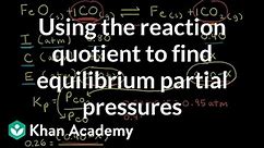 Worked example: Using the reaction quotient to find equilibrium partial pressures | Khan Academy
