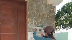 Natural Stone installation from stone work's #fbreels #naturalstone #marmol #marble #accent #entrancedoor #OFW #PinoyHandyman | Pinoy Handyman