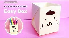 Easy Origami Paper Box No Glue | A4 Paper Craft | Paper Gift Box | DIY Desk Organizer