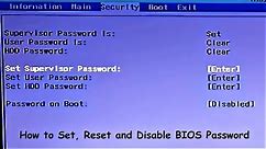 How to Set, Reset and Disable BIOS Password (Complete Tutorial)