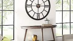 FirsTime & Co. Bronze Big Time Wall Clock, Large Vintage Decor for Living Room and Home Office, Round, Plastic, Farmhouse, 40 inches