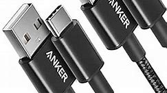 Anker Cable [2-Pack, 3ft] Premium Nylon USB A to Type C Charger Cable, for Samsung Galaxy S10 / S10+ / Note 9, LG V30 and More (USB 2.0, Black)