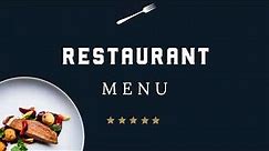 Restaurant Menu - Promo Video Example - CreateStudio