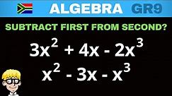 Algebra Grade 9: Subtract