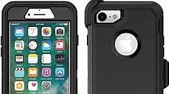 OtterBox DEFENDER SERIES Case for iPhone SE (2nd Gen - 2020) & iPhone 8/7 (NOT PLUS) - Retail Packaging - BLACK