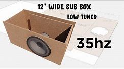 12 Inch Car Subwoofer Box 35Hz Tuned Low Bass Speaker Box Design Plan using MDF 12MM Thickness