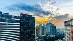 Manila,Philippines-Jan 8,2018: From day to night,the cityscape in Manila, Philippines