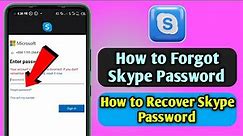 How to forgot skype password | How to recover skype password