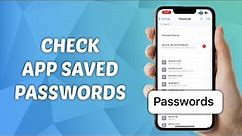 How to Check Apps Saved Passwords on iPhone