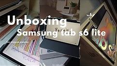 Unboxing Samsung tab s6 lite in 2023 | annotating and note taking test 📚 , studying out, study vlog