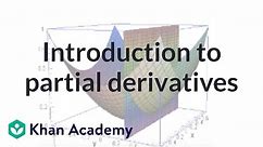 Partial derivatives | Multivariable Calculus | Khan Academy