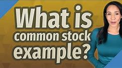 What is common stock example?