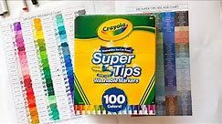 100 Super Tips Color Names! Swatch and Color Charts for Crayola Super Tips Markers