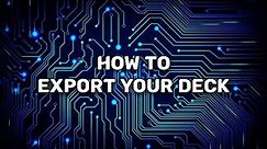 How To Export Your Deck From Duelingbook
