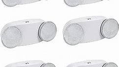 SITISFI Emergency Light with Battery Backup, Commercial Hardwired Exit Lighting Fixtures, Two Adjustable Head LED Emergency Lighting, AC 120-277V, UL Certified (6Pack)