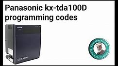 Panasonic kx tda100D Programming Codes.