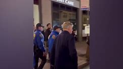WATCH: Alec Baldwin escorted by police after talking to protesters