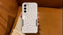 Burmcey for Samsung Galaxy A54 5G Case White Leopard Light Gray, Cheetah Print Heavy Duty Tough Rugged Full Body Protection Shockproof Protective Women Girls Case for Samsung Galaxy A54 5G