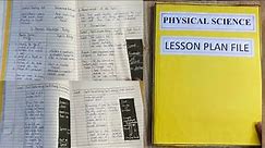 PHYSICAL SCIENCE LESSON PLAN FILE || B.Ed. ||