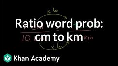 Ratio word problem: centimeters to kilometers | Pre-Algebra | Khan Academy