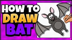 How to Draw a Bat | Halloween Art for Kids | Guided Drawing