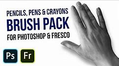 Pencils, Pens & Crayons - Brushes for Photoshop & Adobe Fresco