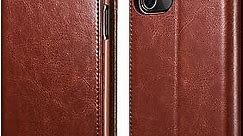 ICARERCASE iPhone 11 Wallet Case, Folio Flip Magnetic Pu Leather Cover with Kickstand and Credit Slots for iPhone 11 6.1 inch 2019 (Brown)