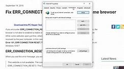 Fix ERR CONNECTION RESET error on Chrome browser