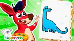 NEW! Learn how to draw and paint a diplodocus dinosaur with the help of the Superzoo team 🎨🦕