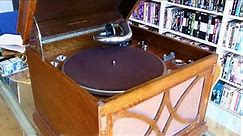 HMV 130 Wind Up Gramophone Repair. Spring replacement and service.