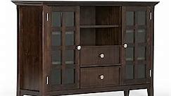 SIMPLIHOME Acadian SOLID WOOD 53 Inch Wide Rustic TV Media Stand in Tobacco Brown for TVs up to 60 Inches, For the Living Room and Entertainment Center
