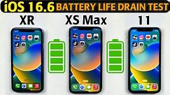 iOS 16.6 Battery Life Drain Test - iPhone XR vs iPhone XS Max vs iPhone 11 Battery Test in 2023
