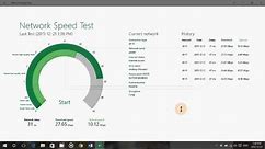 Windows 10 Internet Network speed with network speed test app from Windows Store