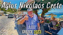 Agios Nikolaos Crete, walking tour 4k, Kreta, Greece 2023