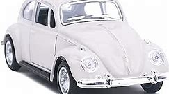 Berry President Classic 1967 Volkswagen Vw Classic Beetle Bug Vintage 1/32 Scale Diecast Metal Pull Back Car Model Toy for Gift/Kids (Beige)