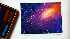 Simple Galaxy Drawing with Soft Pastels