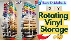 How To Make A DIY Rotating Vinyl Storage | Can Hold 56 Rolls or More | Dollar Tree Hack |EASY STEPS