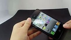Durable iPhone 4S Sheepskin Leather Flip Case Black