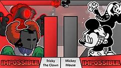Tricky The Clown VS Mickey Mouse [FNF] Power Levels