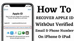 How To Recover Apple iD Without Verified Email & Phone Number On iPhone iPad Mac ( Latest 2021 )