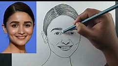 How to Draw Alia Bhatt Step by Step Easy | Drawing Alia bhatt | Tutorial for Beginners 😯
