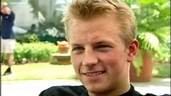 Kimi Raikkonen interviewed by Martin Brundle after his F1 debut in 2001