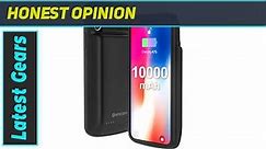 NEWDERY iPhone X/Xs Battery Case Review - 10000mAh Charging TPU Black, Wireless Charging Compatible,