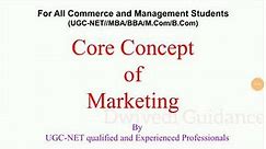 Core Concept of Marketing | For Management & Commerce Students | UGC-NET, MBA, M.Com, BBA, B.com