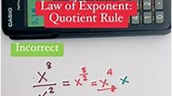 Law of Exponent: Quotient Rule (Common Error)📚 #math