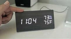 Modern Digital Led - Wooden Alarm Clock - Review & Setup