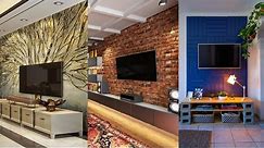 TV Background Wall Design. TV Wall Tiles Decoration Color Ideas for Living Room.